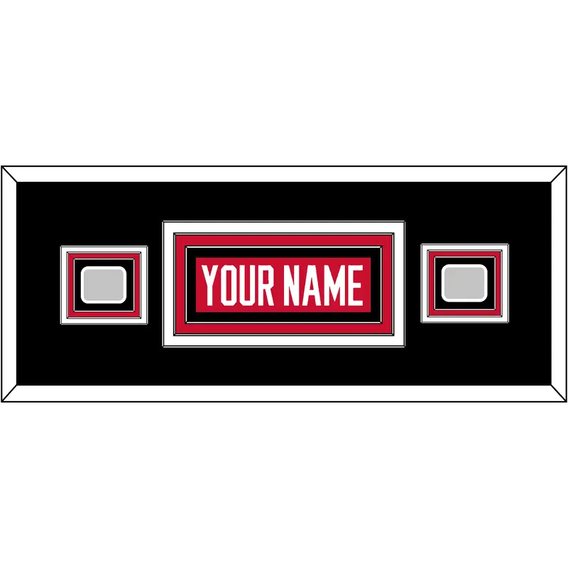 Chicago Nameplate & 2 Stanley Cup Champions Patches - Home Red (2007-2017) - Triple Mat 6