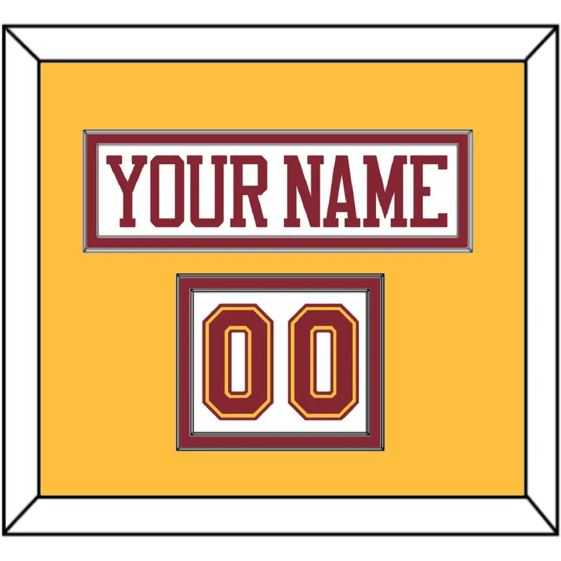 Minnesota Nameplate & Number (Shoulder) - Home White - Double Mat 4