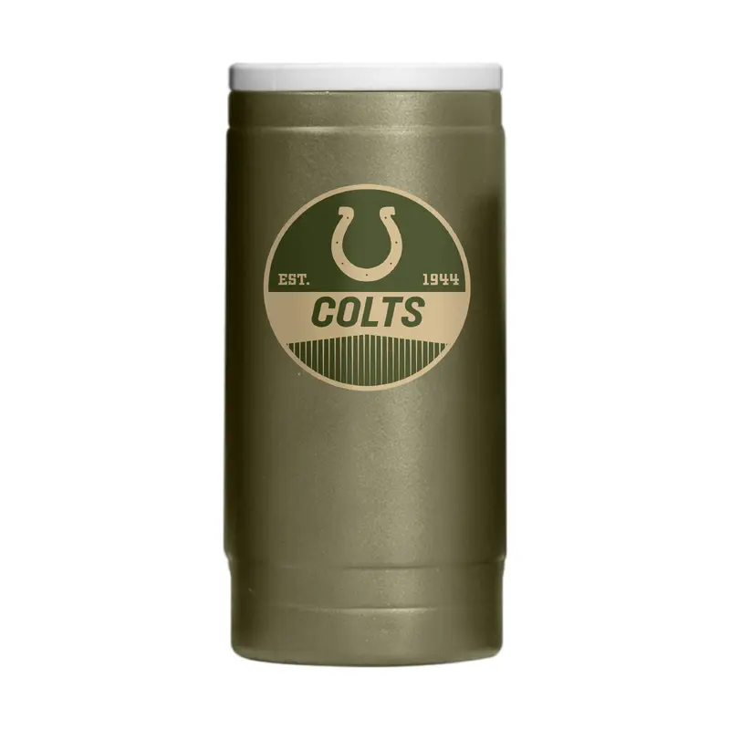 Indianapolis Colts  Badge Powder Coat Slim Can Coolie