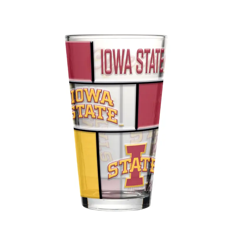 Iowa State 16oz Quilted Stained Pint Glass