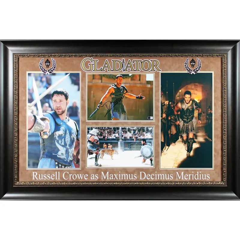 Russell Crowe Gladiator Authentic Signed 11x14 Framed Horizontal Photo BAS