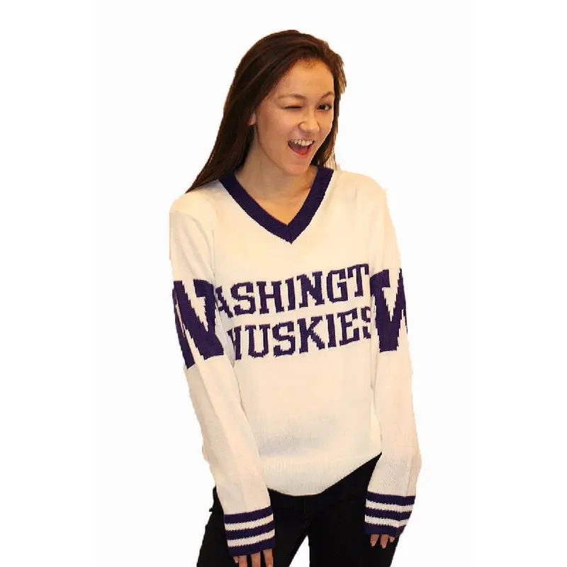 UW White Washington Huskies Tribute Sweater (UNISEX SIZING)