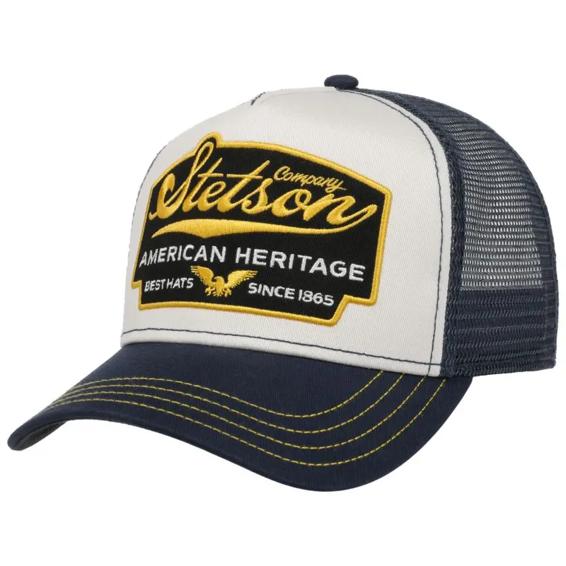 American Heritage Trucker Cap - White/Navy