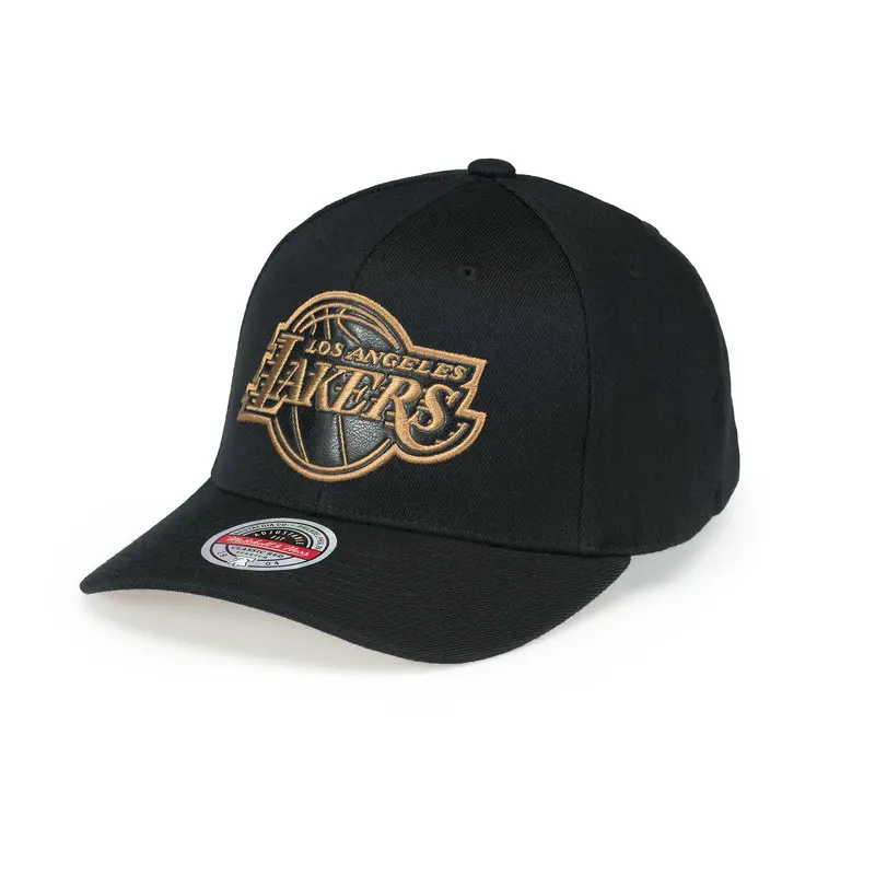 Mitchell & Ness - Leather Logo Snapback - Los Angeles Lakers - Black