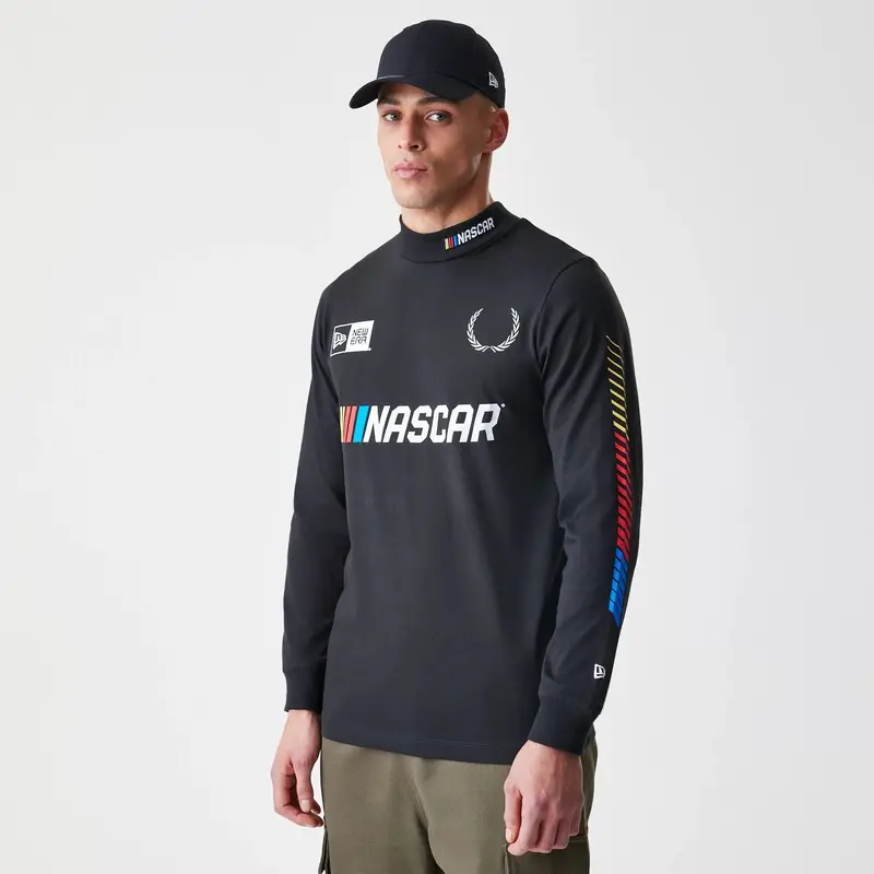Nascar Generic Logo Modern Driver Black Long Sleeve T-Shirt