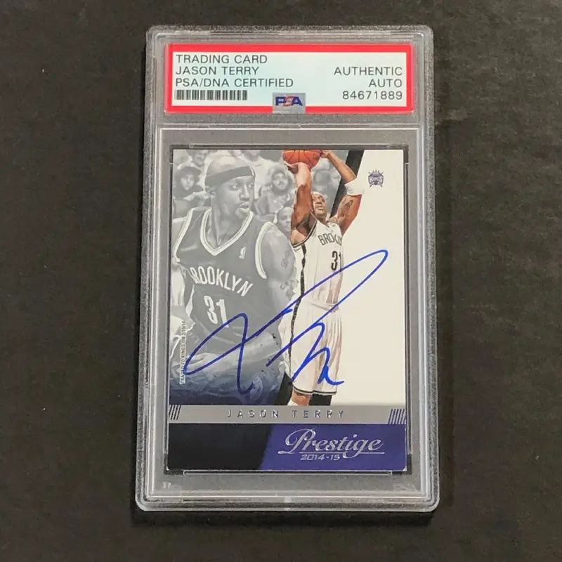 2014-15 Panini Prestige #52 Jason Terry Signed Card PSA Slabbed Kings