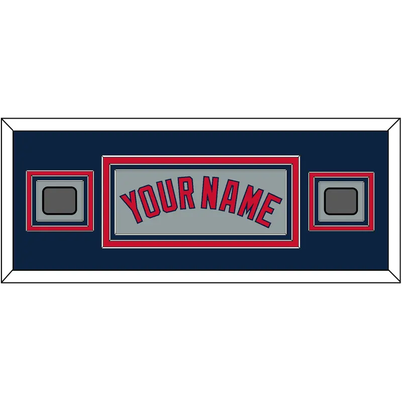 Boston Name & Two World Series Champions Patches - Road Gray - Triple Mat 6