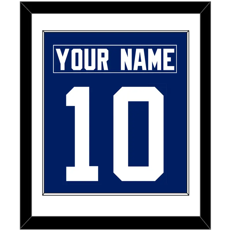 New York Nameplate & Number (Back) Combined - Home Blue - Single Mat 1