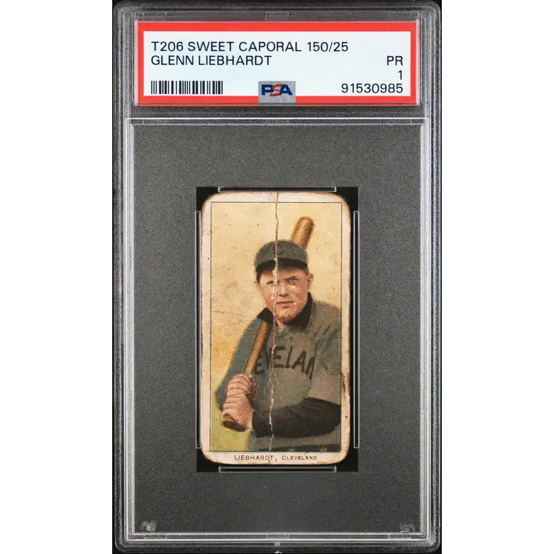 Glenn Liebhardt 1909-11 T206 Sweep Caporal 150/25 PSA 1 Poor