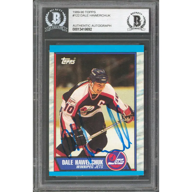 Jets Dale Hawerchuk Authentic Signed 1989 Topps #122 Card Autographed BAS Slab
