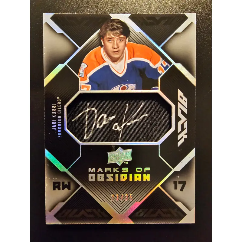 2008-09 Upper Deck UD Black - Marks of Obsidian - Jari Kurri #MO-JK /35