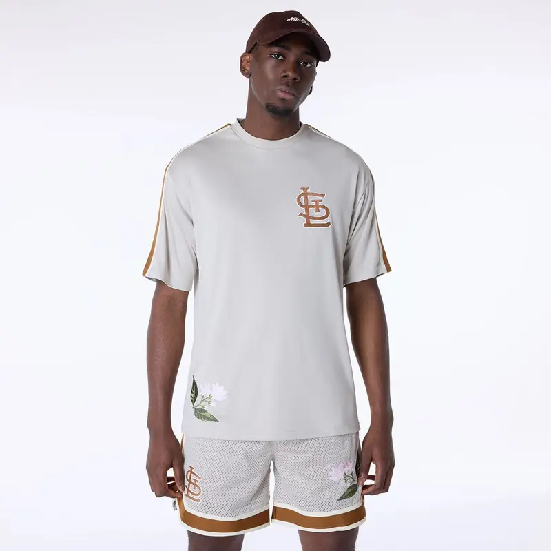 St. Louis Cardinals MLB Floral Open White Oversized T-Shirt