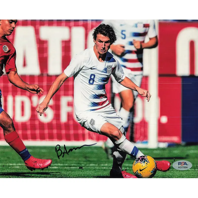 Brenden Aaronson signed 8x10 photo PSA Team USA