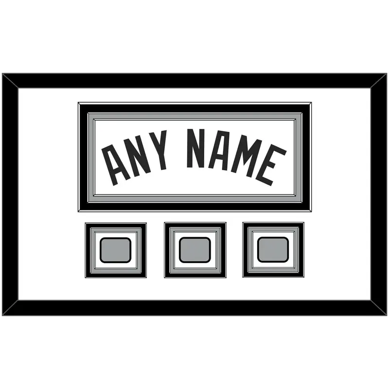 San Antonio Name With 3 Champions Trophy Patches - Home White (2002-2017) - Triple Mat 1