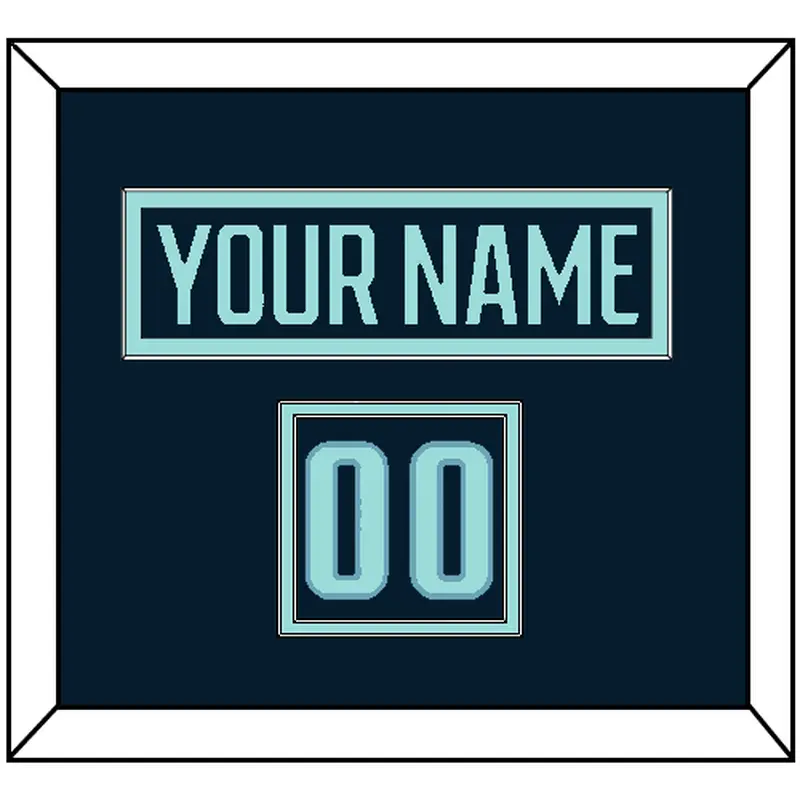 Seattle Nameplate & Number (Shoulder) - Home Navy Blue - Double Mat 2