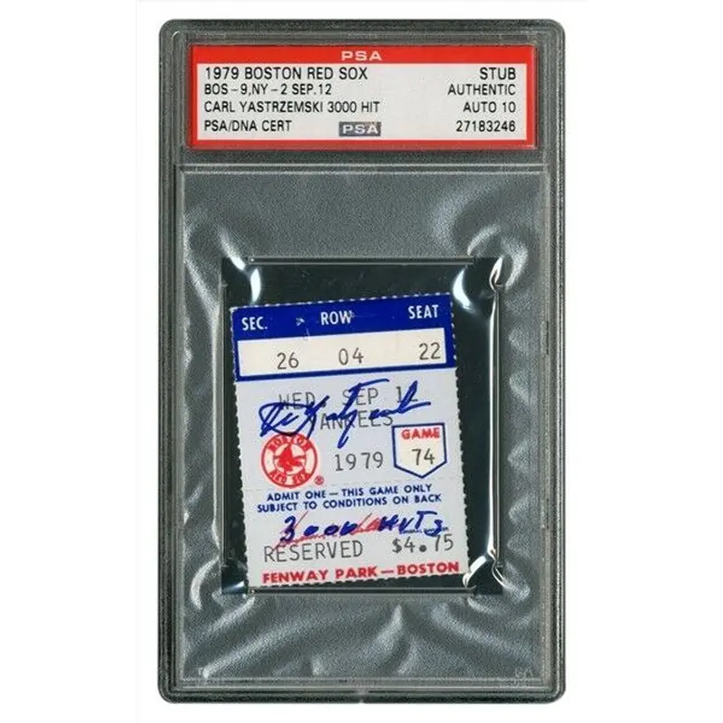 1979 Carl Yastrzemski 3,000th Hit Game Signed Inscribed Original Ticket PSA DNA