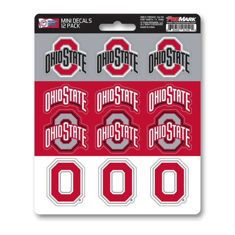 Ohio State University Mini Decal 12-pk