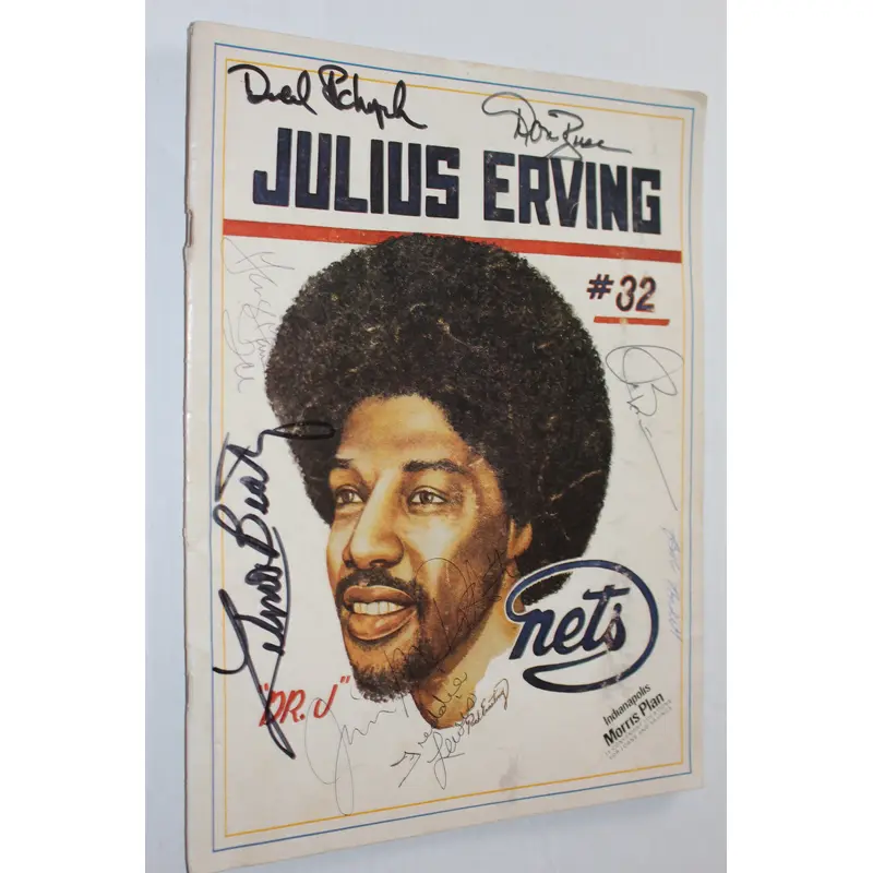 1975-76 Indiana Pacers vs NY Nets Autographed ABA Program