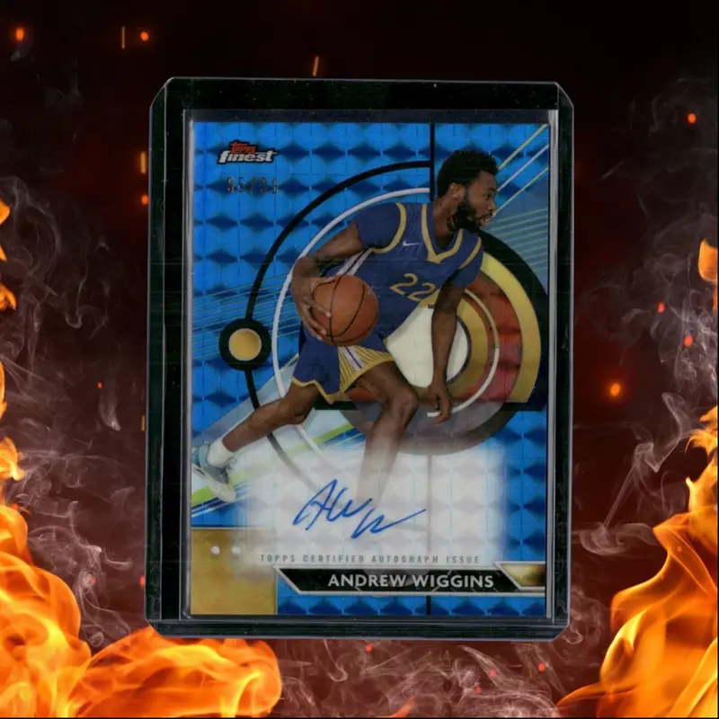 2023-24 Topps Finest Basketball Andrew Wiggins Blue Geometric Refractor Auto
