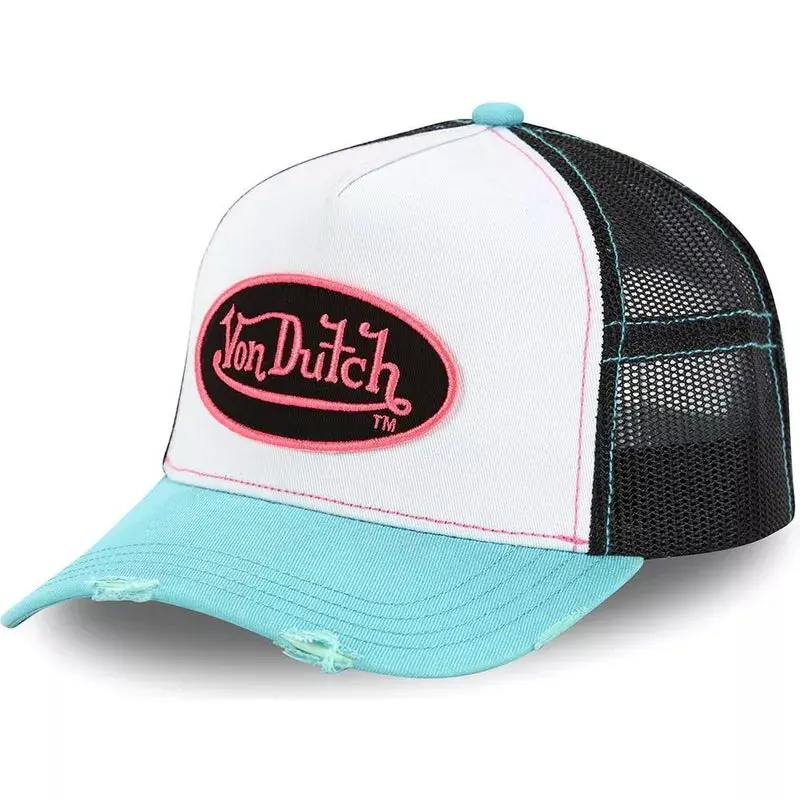 Von Dutch - Oval Patch Black/White/Turkis Trucker Cap