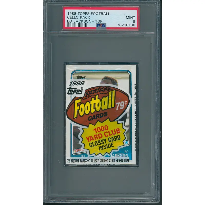 1988 Topps Football Unopened Cello Pack PSA 9 Bo Jackson Top *0106