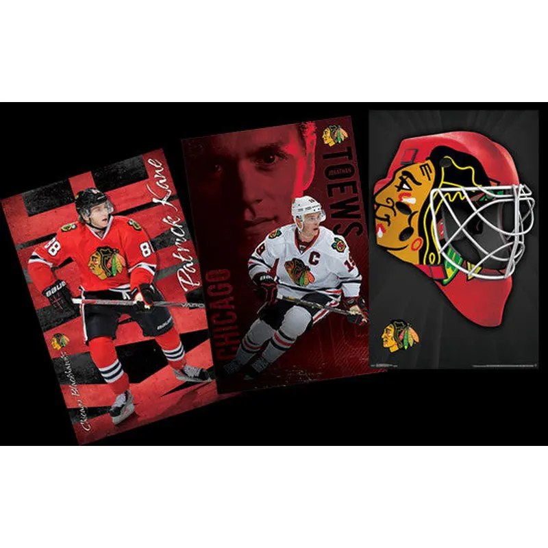 COMBO: Chicago Blackhawks 3-Poster Combo (Kane, Toews, Mask Logo Posters)