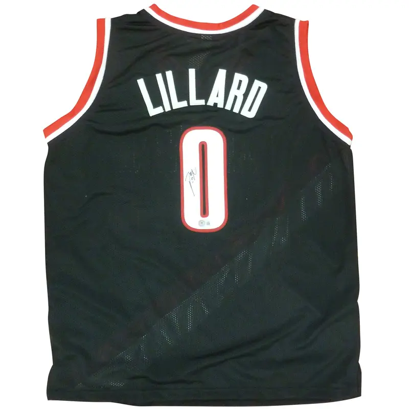 Damian Lillard Autographed Portland (Black #0) Custom Jersey - Beckett
