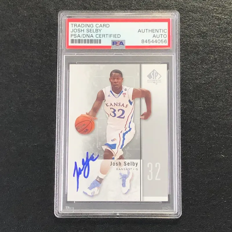 2011-12 SP Authentic #45 Josh Selby Signed Card AUTO PSA Slabbed Jayhawks