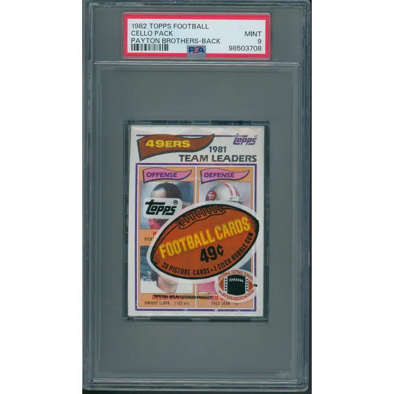 1982 Topps Football Unopened Cello Pack PSA 9 Payton Brothers Back *3708