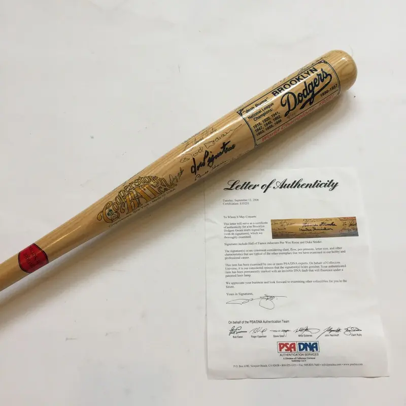 Beautiful 1950's Brooklyn Dodgers Multi Signed Cooperstown Bat With 46 Sigs PSA