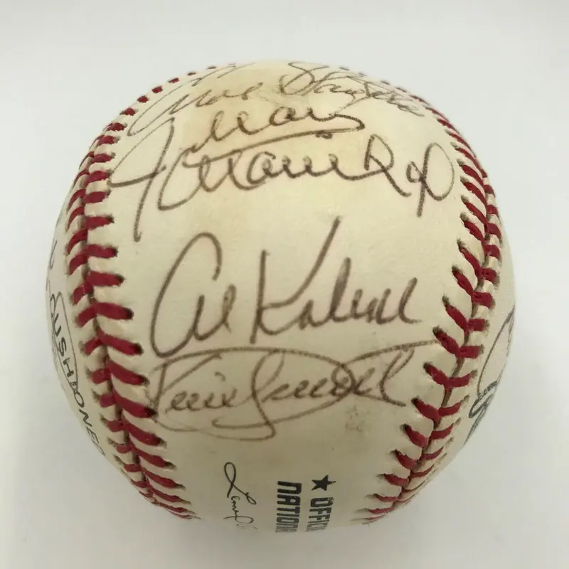 Kirby Puckett, Yogi Berra, Lou Brock Hall Of Fame Multi Signed Baseball (17) PSA
