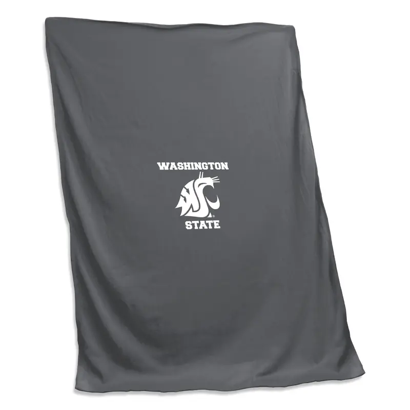 WA State Wash/ Mascot/ State Charcoal Sweatshirt Blanket (Screened)