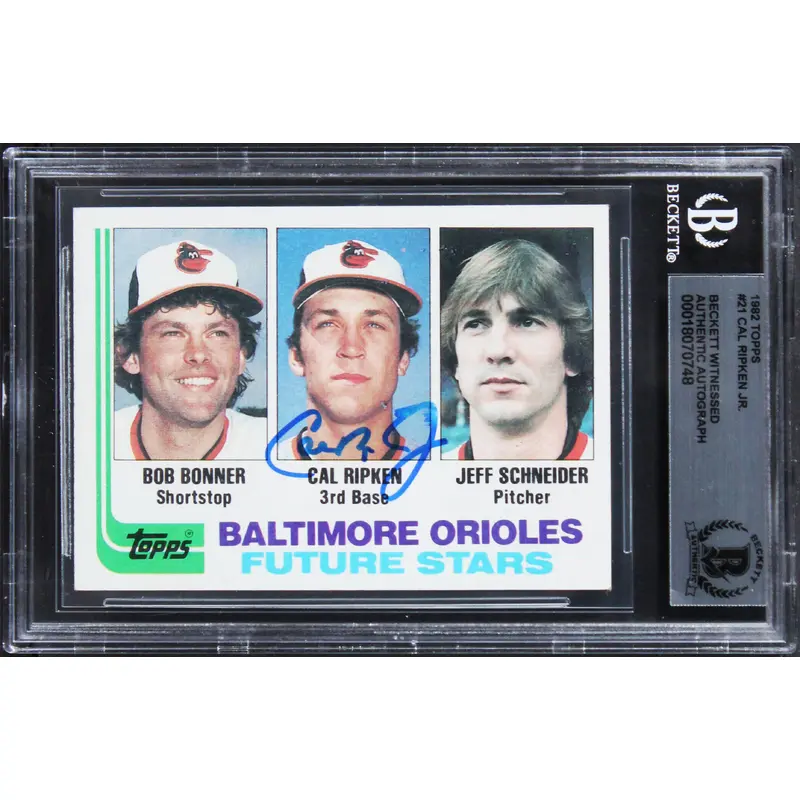 Orioles Cal Ripken Jr. Authentic Signed 1982 Topps #21 Rookie Card BAS Slabbed