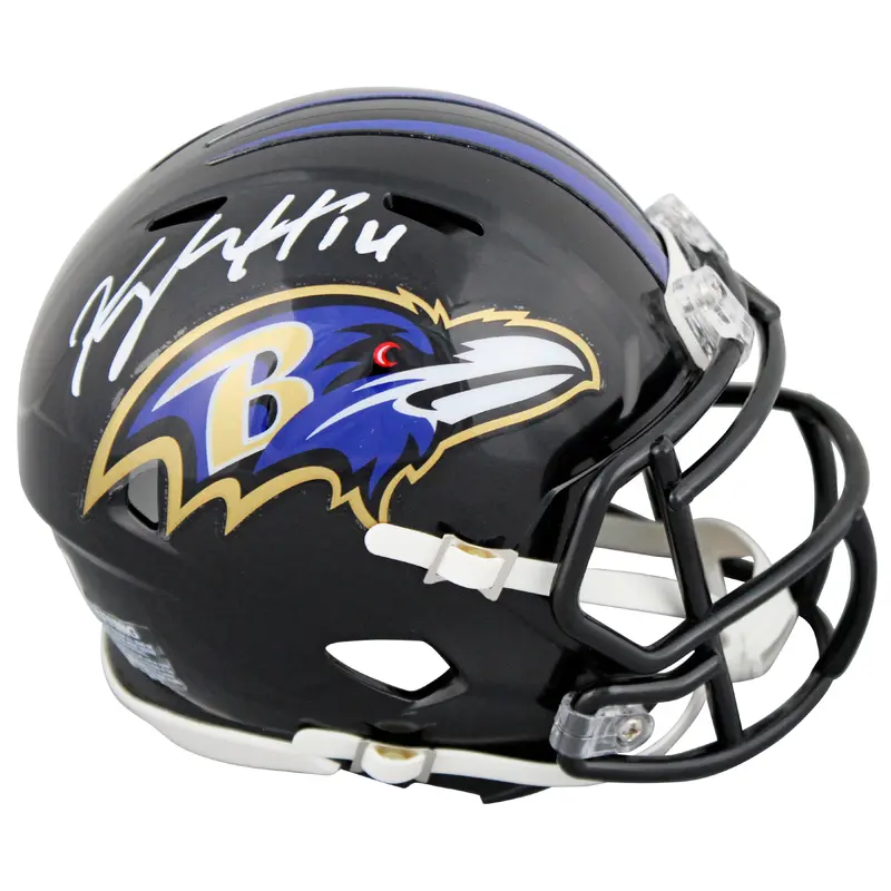 Ravens Kyle Hamilton Authentic Signed Speed Mini Helmet w/ White Sig BAS Witness