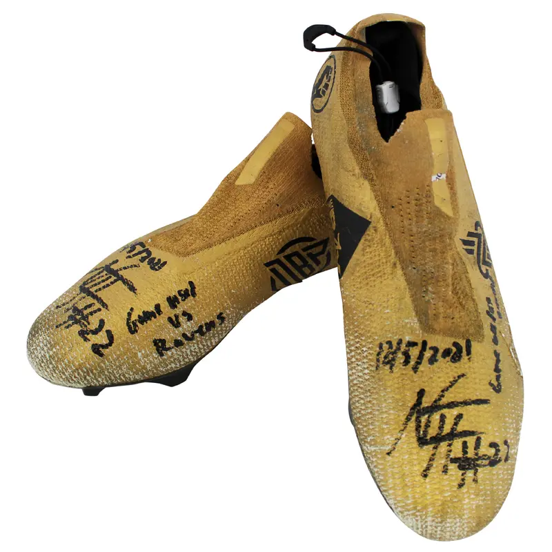 Steelers Najee Harris 12/5/2021 Game Used Rookie Gold Nike Cleats Fanatics & SIA
