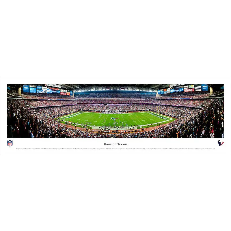 Houston Texans Reliant Stadium Game Night Panoramic Poster Print - Blakeway