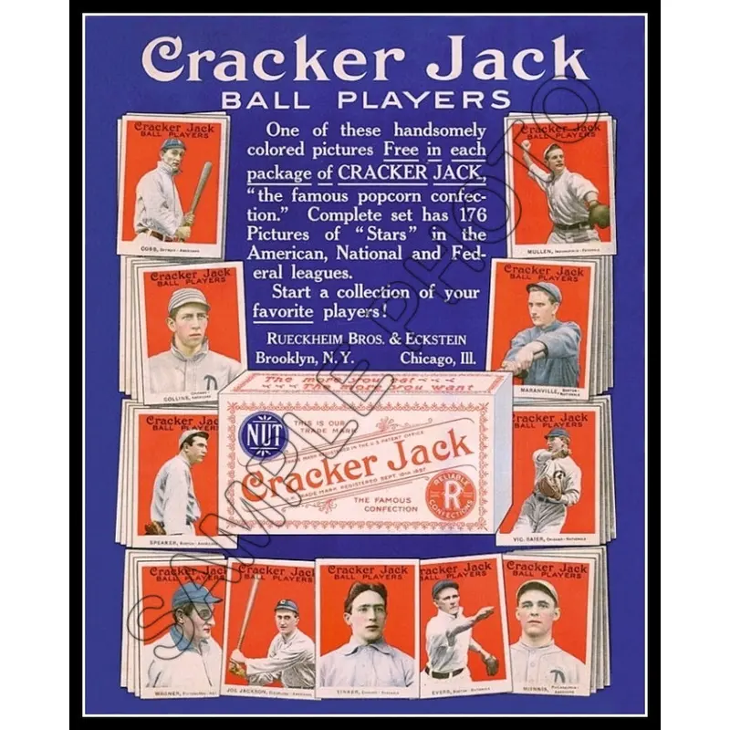 1915 Cracker Jack Baseball Cards Store Counter Advertising Standup Sign - 2