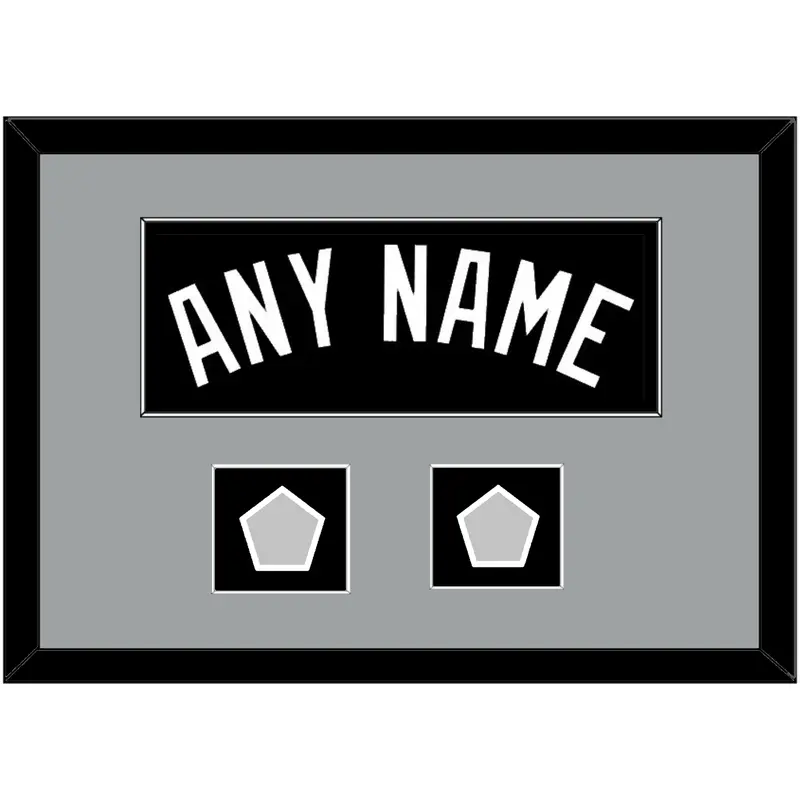 San Antonio Name With 2 Finals Patches - Road Black (1989-2002) - Single Mat 3