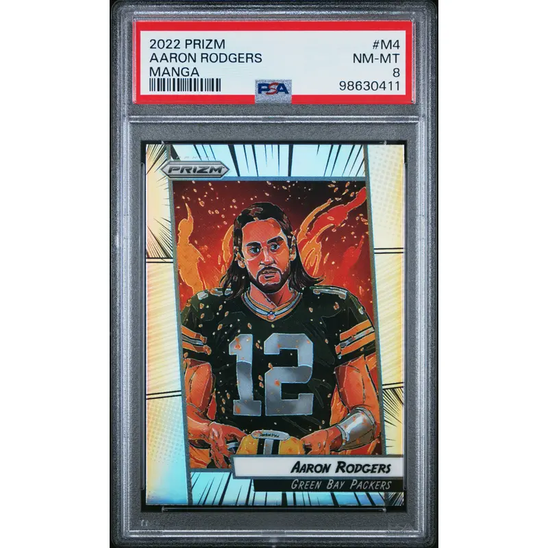 Aaron Rodgers 2022 Panini Prizm Manga #M4 PSA 8 Nm-Mint