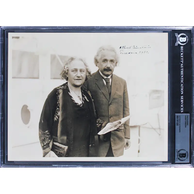 Albert Einstein "Pasadena 1931" Authentic Signed 8x10 Photo BAS Slabbed
