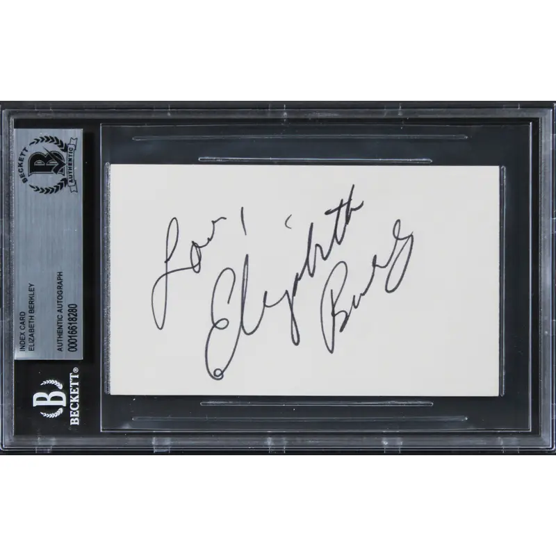Elizabeth Berkley Saved By The Bell "Love" Signed 3x5 Index Card BAS Slabbed 2