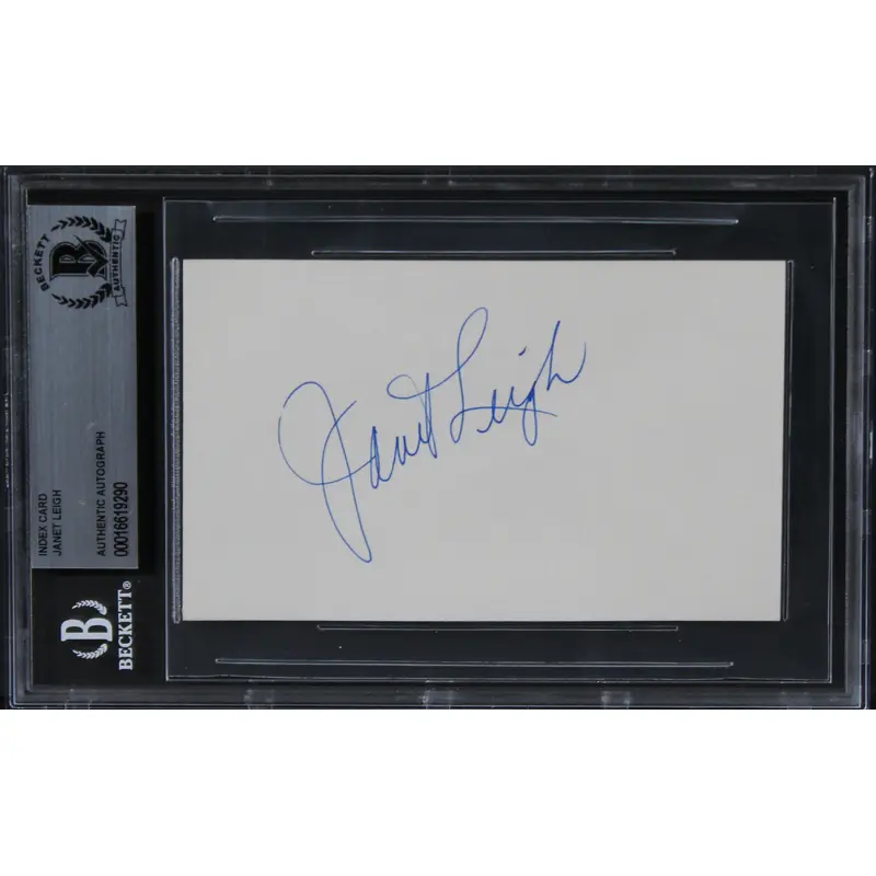 Janet Leigh Psycho Ridge Signed 3x5 Index Card Autographed BAS Slabbed 2