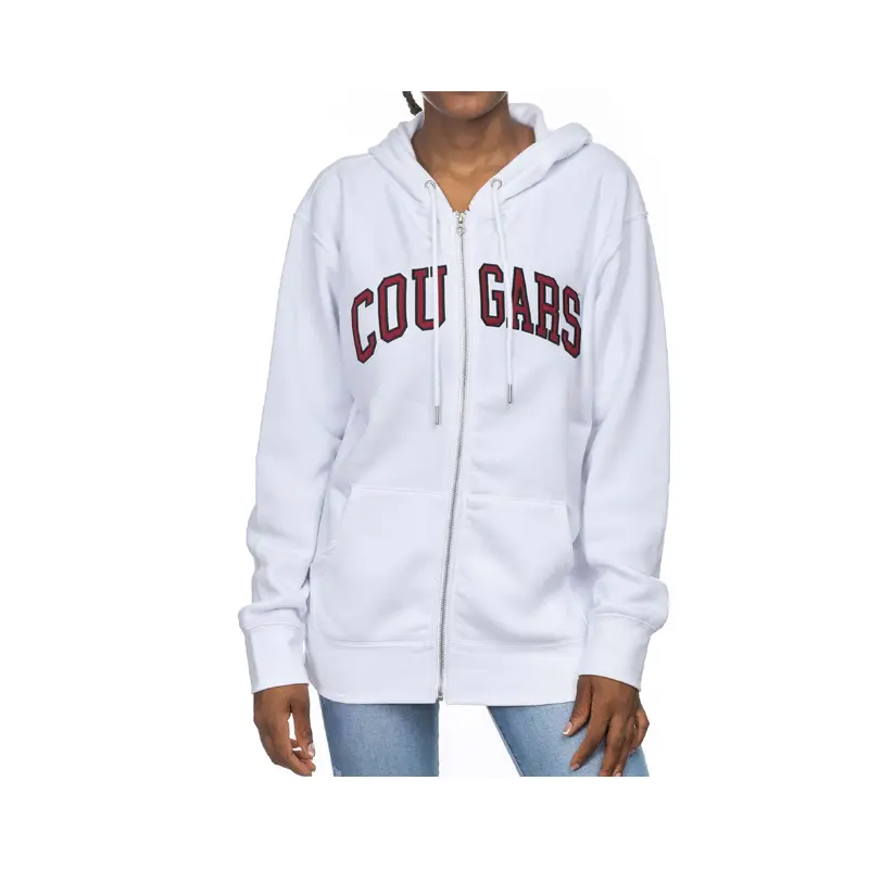 ZooZatz Unisex White "COUGARS" Full Zip Hoodie