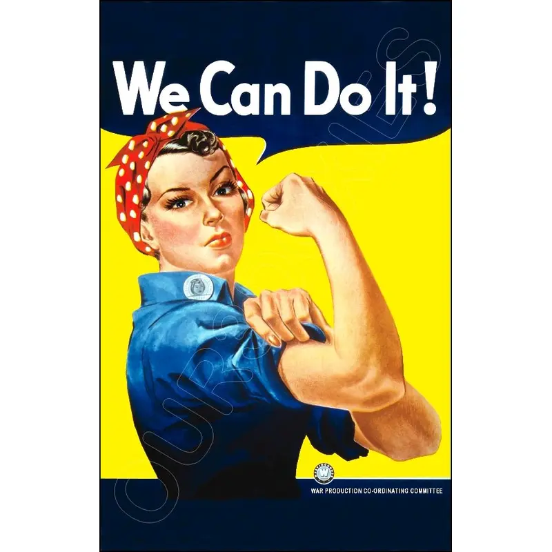 1942 WWII Poster 11X17 - Rosie The Riveter We Can Do It - 3120