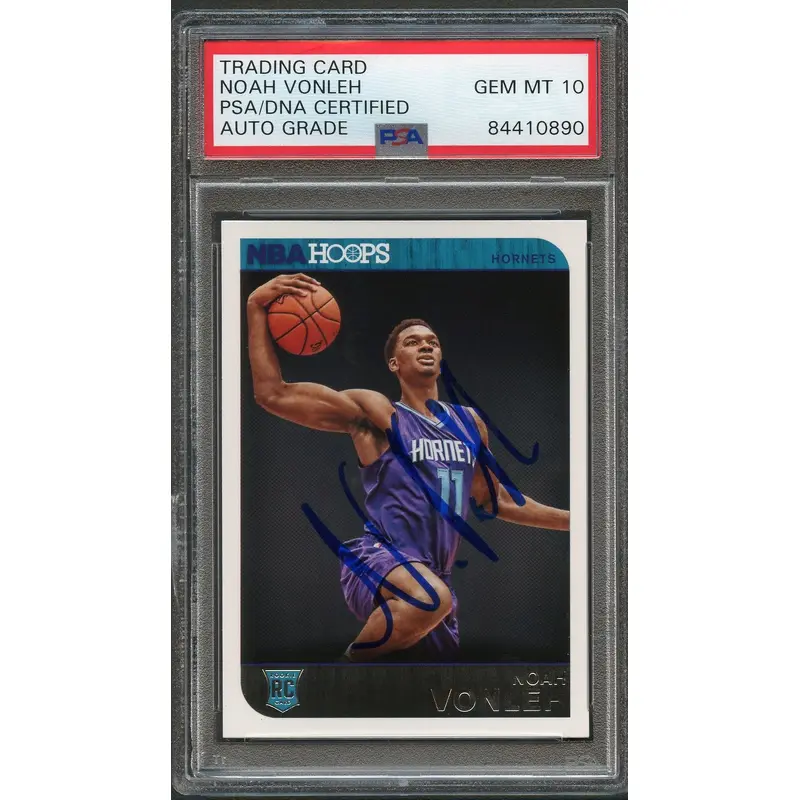 2014-15 NBA Hoops #269 Noah Vonleh Signed Card AUTO 10 PSA/DNA Slabbed RC
