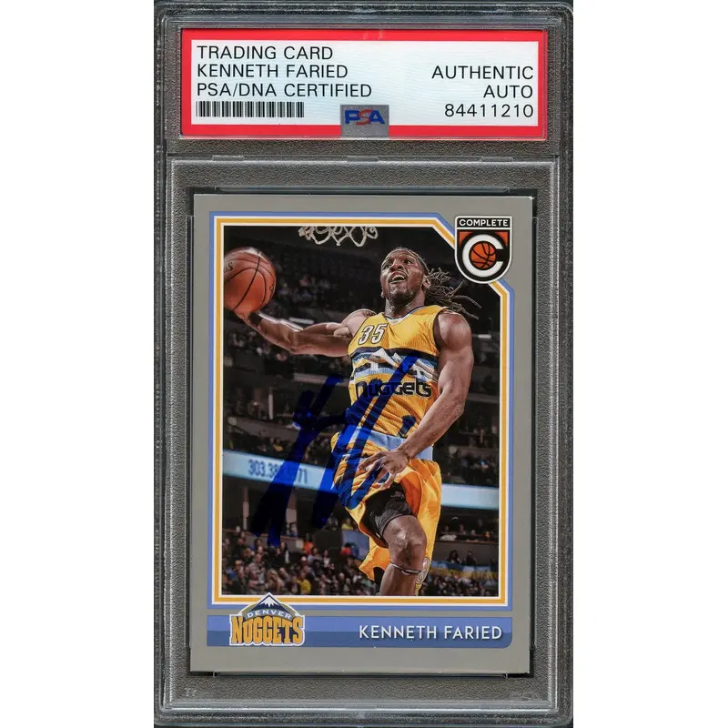 2016-17 Panini Complete #225 Kenneth Faried Signed AUTO 10 PSA Slabbed Nuggets