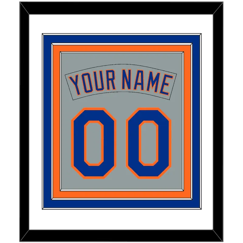 New York Nameplate & Number Combined - Road Gray (1982-1986) - Triple Mat 1