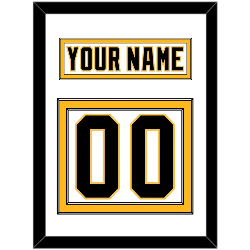 Pittsburgh Nameplate & Number (Back) - Home White (1992-2002) - Double Mat 1