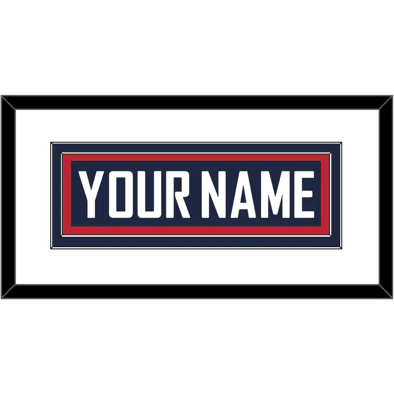 United States Mens Hockey Nameplate - 2014 Olympics Road Blue - Double Mat 1