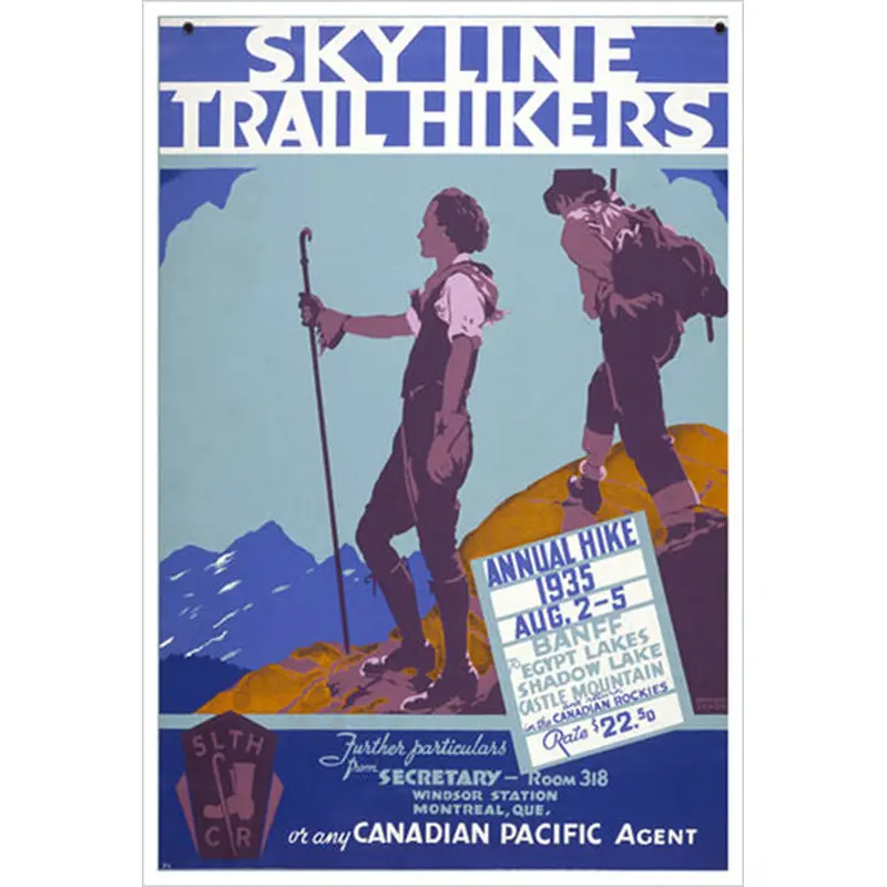 Banff, Alberta "Sky Line Trail Hikers" 1935 Vintage Poster Reprint - Eurographics Inc.